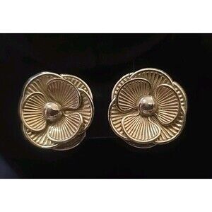 Vintage Coro Silvertone Floral Clip On Earrings